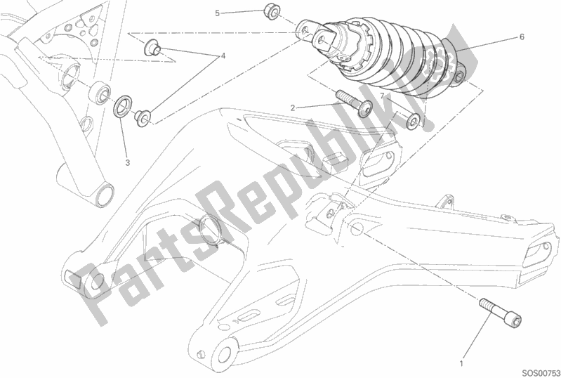 Wszystkie części do Sospensione Posteriore Ducati Scrambler Icon Thailand USA 803 2017